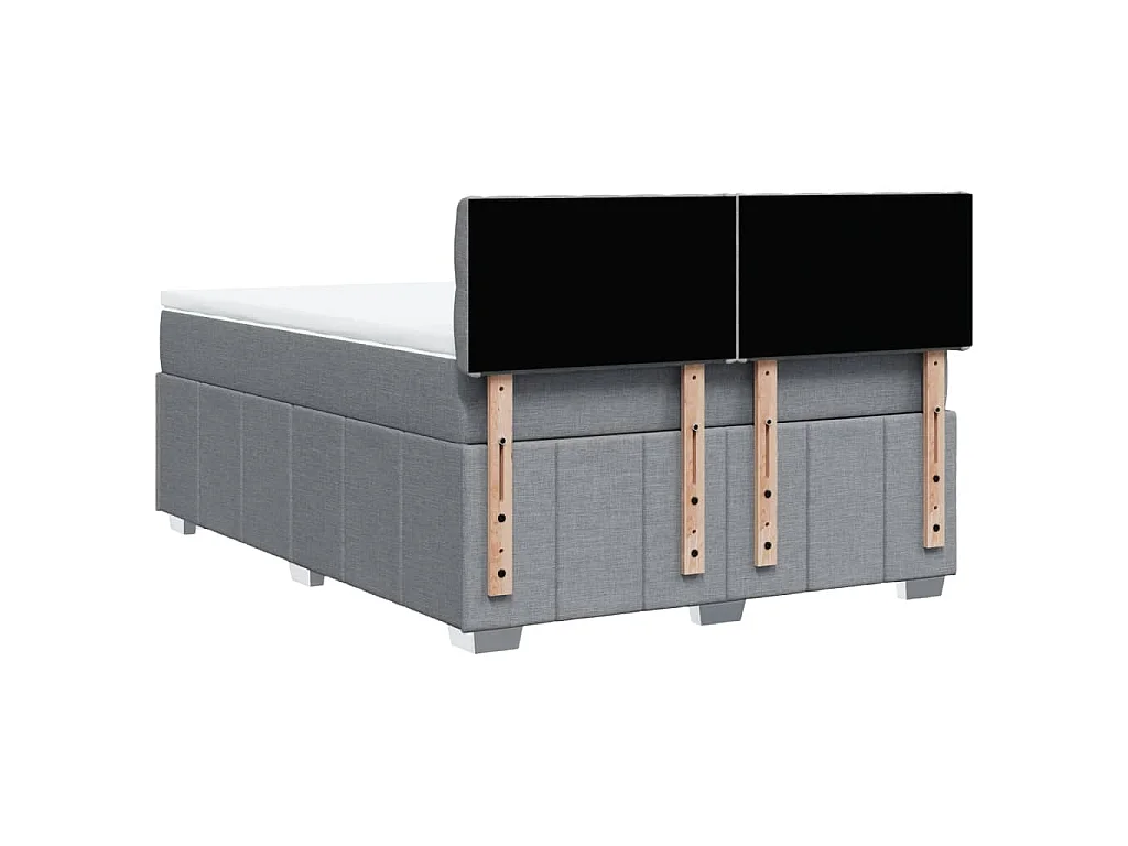 Boxspringbett mit Matratze Hellgrau 160x200 cm Stoff