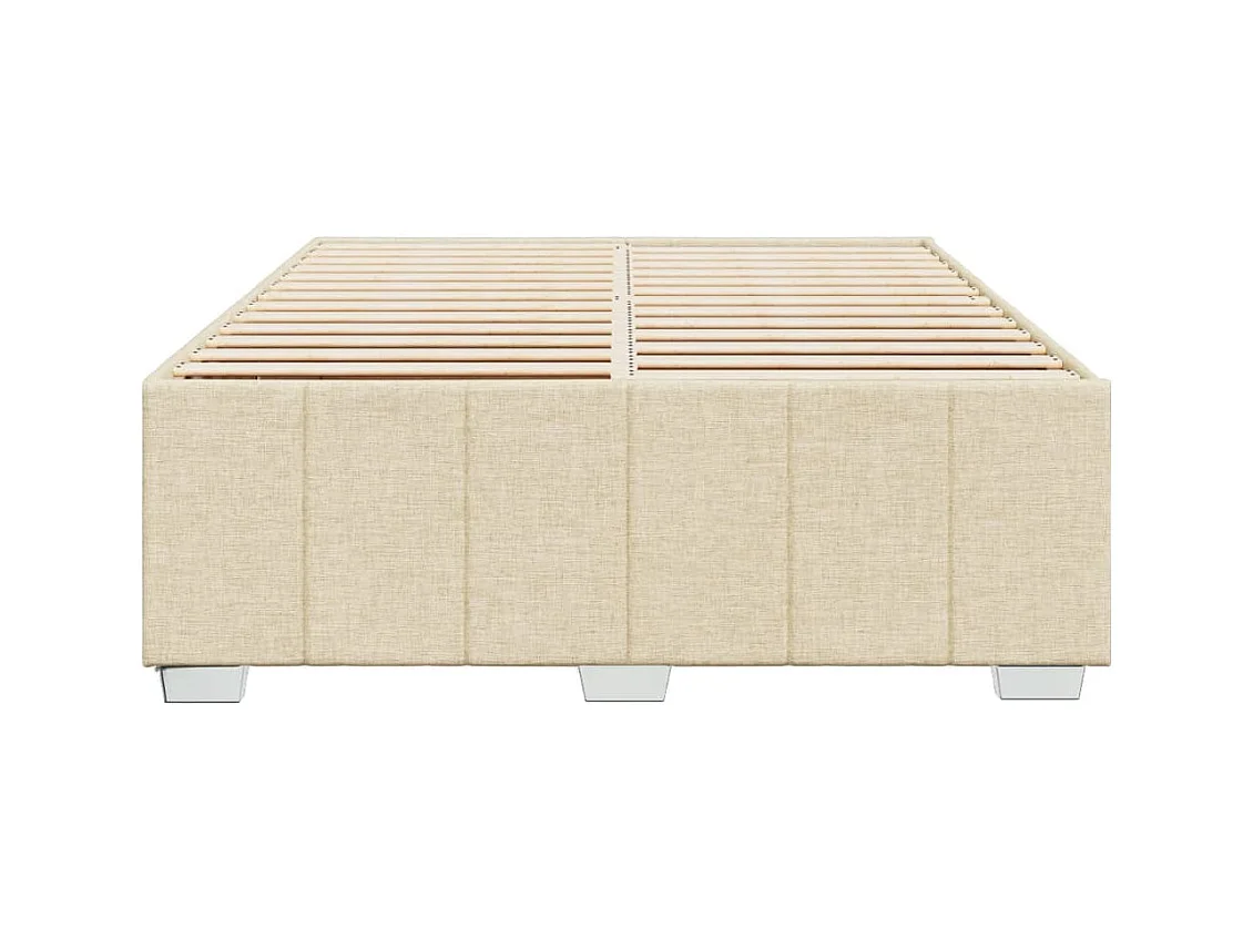 Cadre de lit sans matelas crème 140x200 cm tissu