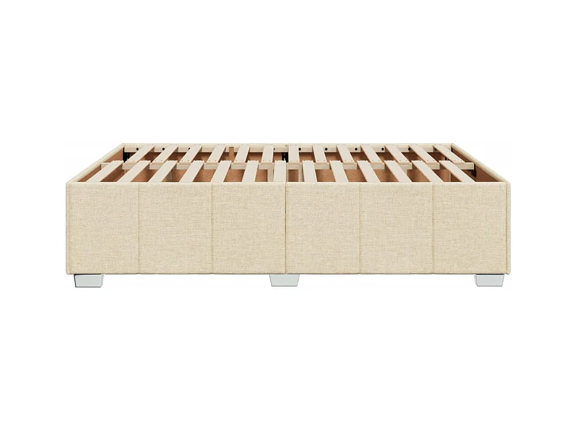 Cadre de lit sans matelas crème 140x200 cm tissu