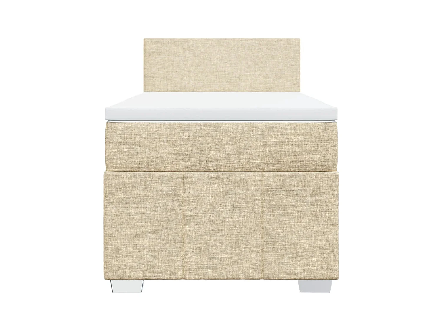 Sommier à lattes de lit avec matelas Crème 90x200 cm Tissu