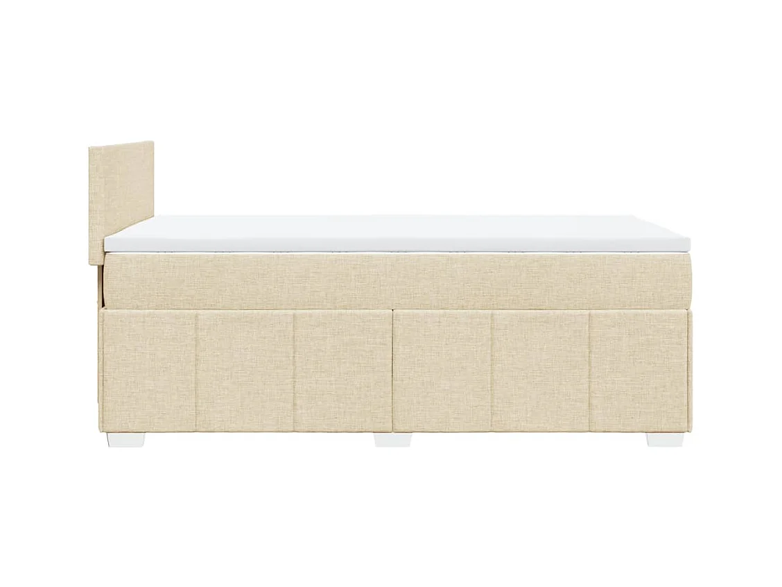 Sommier à lattes de lit avec matelas Crème 90x200 cm Tissu