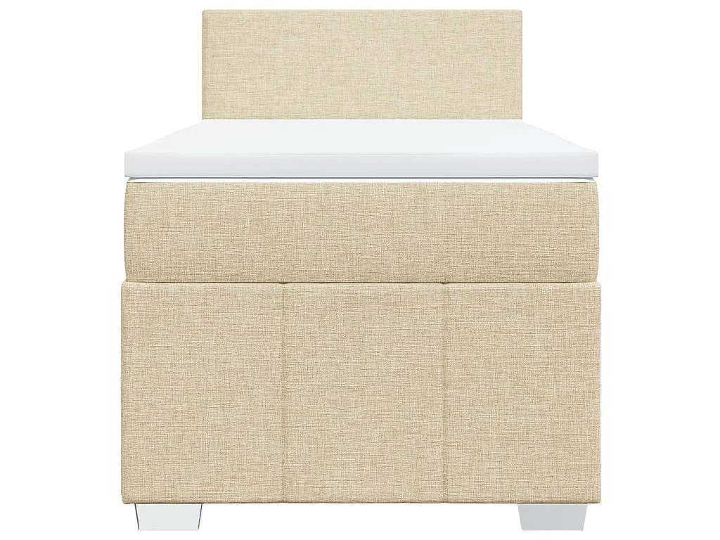 Boxspring met matras stof crèmekleurig 90x200 cm