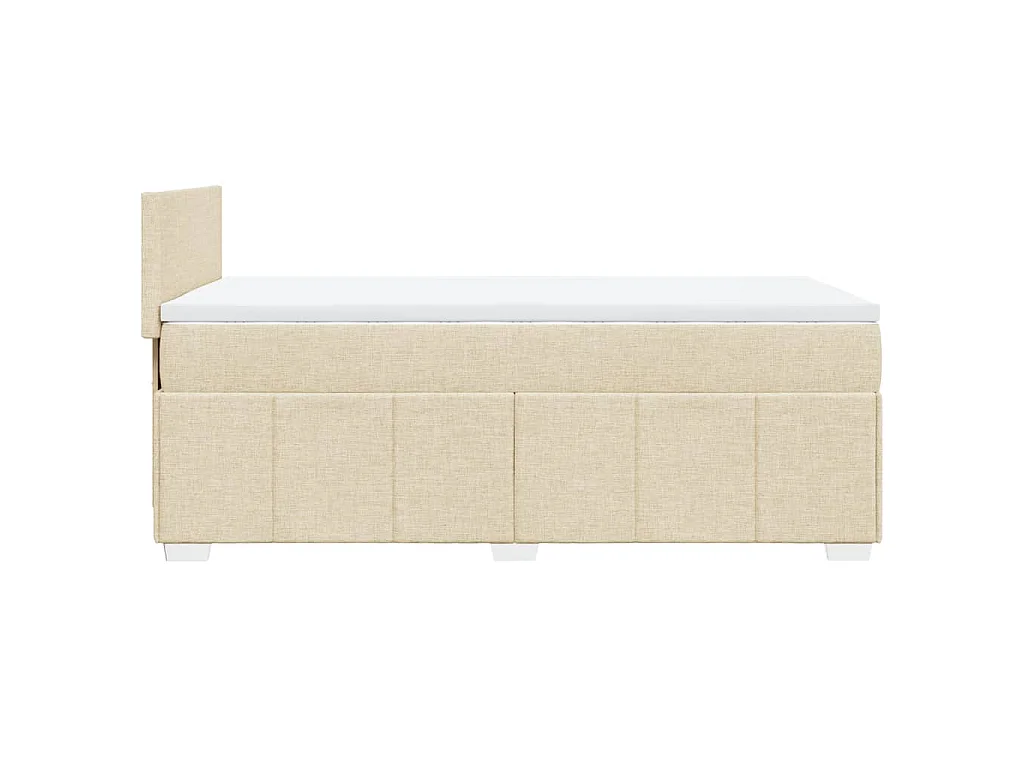 Boxspring met matras stof crèmekleurig 90x200 cm