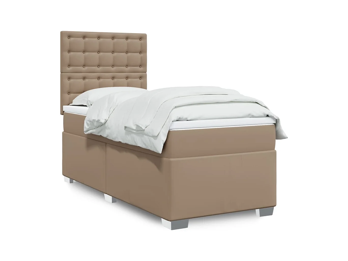 Boxspringbett Matratze Cappuccino-Braun 100x200cm Kunstleder