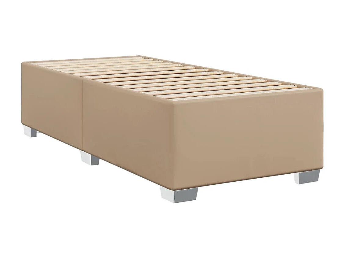 Cama com molas/colchão 100x200 cm couro artificial cappuccino