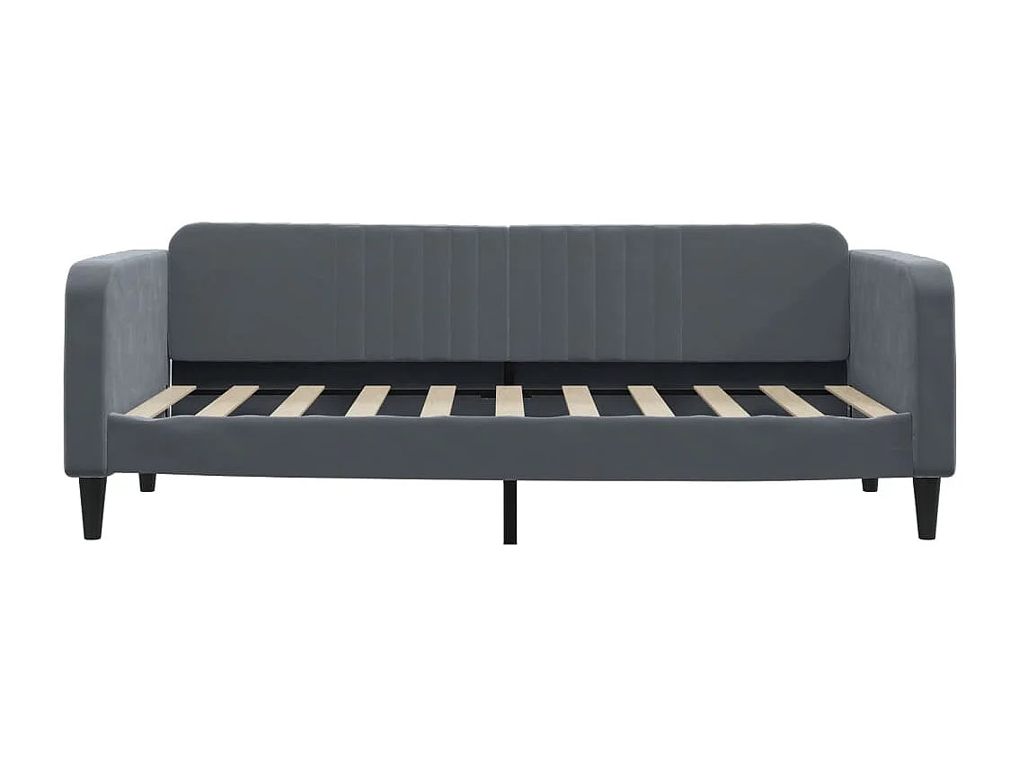 Tagesbett Ausziehbar mit Schubladen Dunkelgrau 90x190 cm Samt