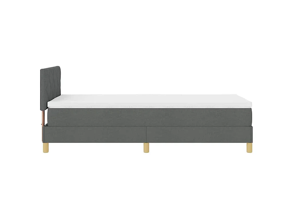 LED Boxspringbett mit Kopfteil Dunkelgrau 90 x 200 cm Stoff