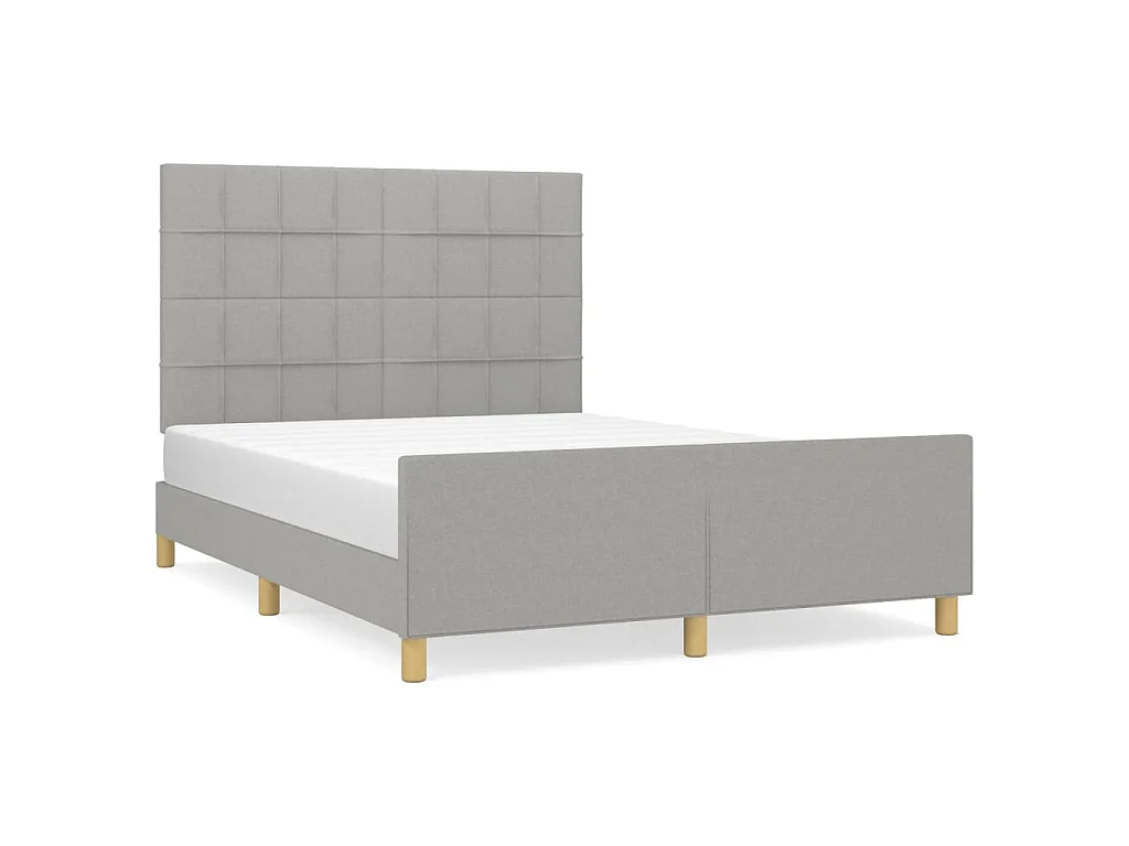 Giroletto senza Materasso Grigio Chiaro 140x190 cm Tessuto