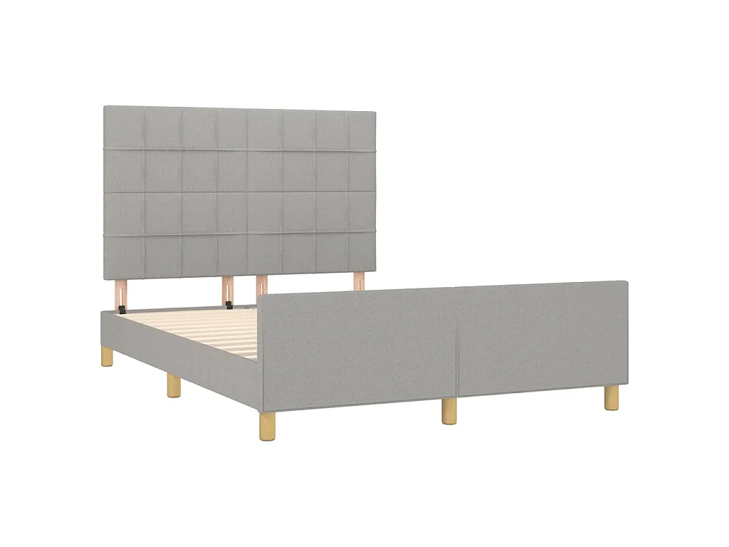Giroletto senza Materasso Grigio Chiaro 140x190 cm Tessuto