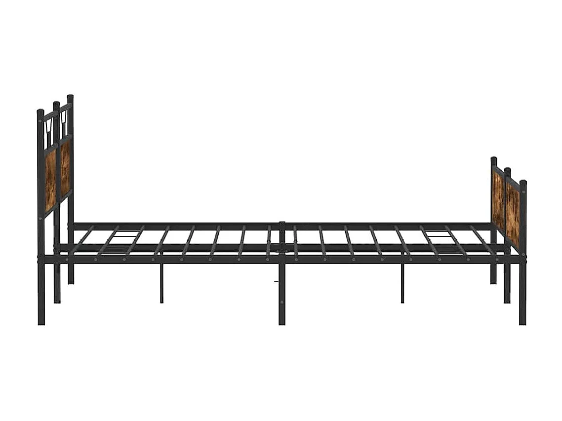 Cadre de lit en métal sans matelas chêne fumé 180x200 cm
