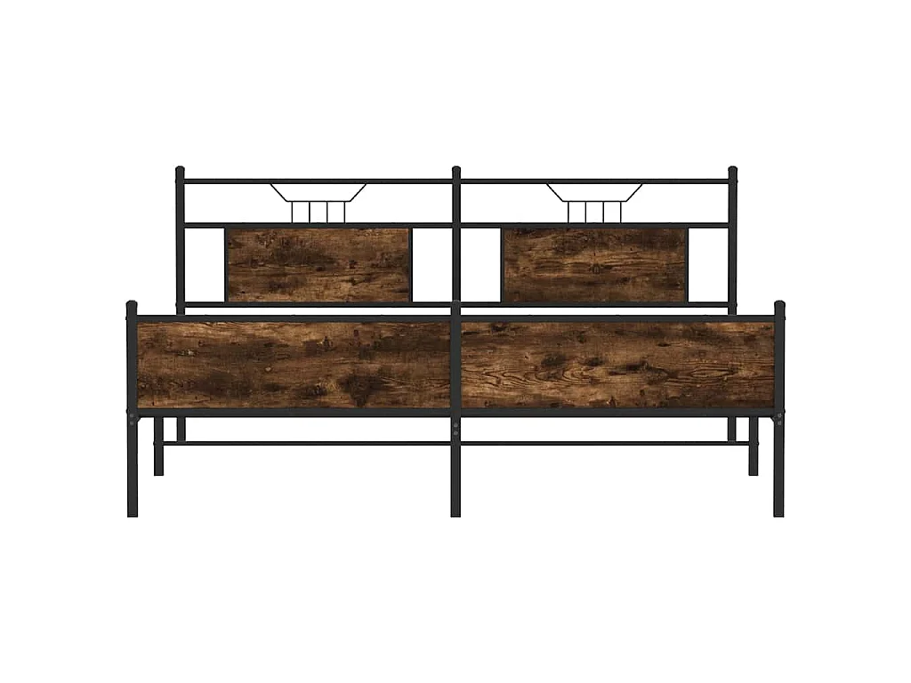 Bedframe zonder matras metaal gerookt eikenkleurig 180x200 cm
