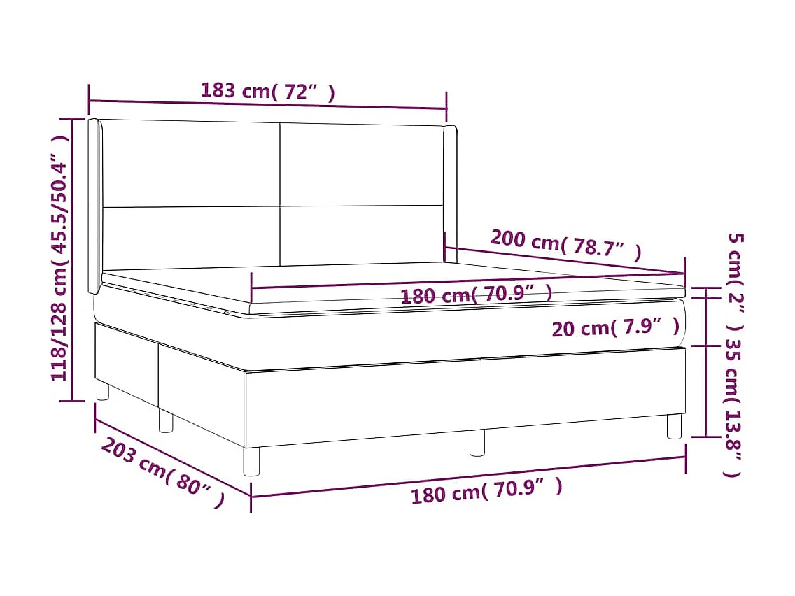 Boxspringbett mit Matratze Dunkelgrün 180x200 cm Samt