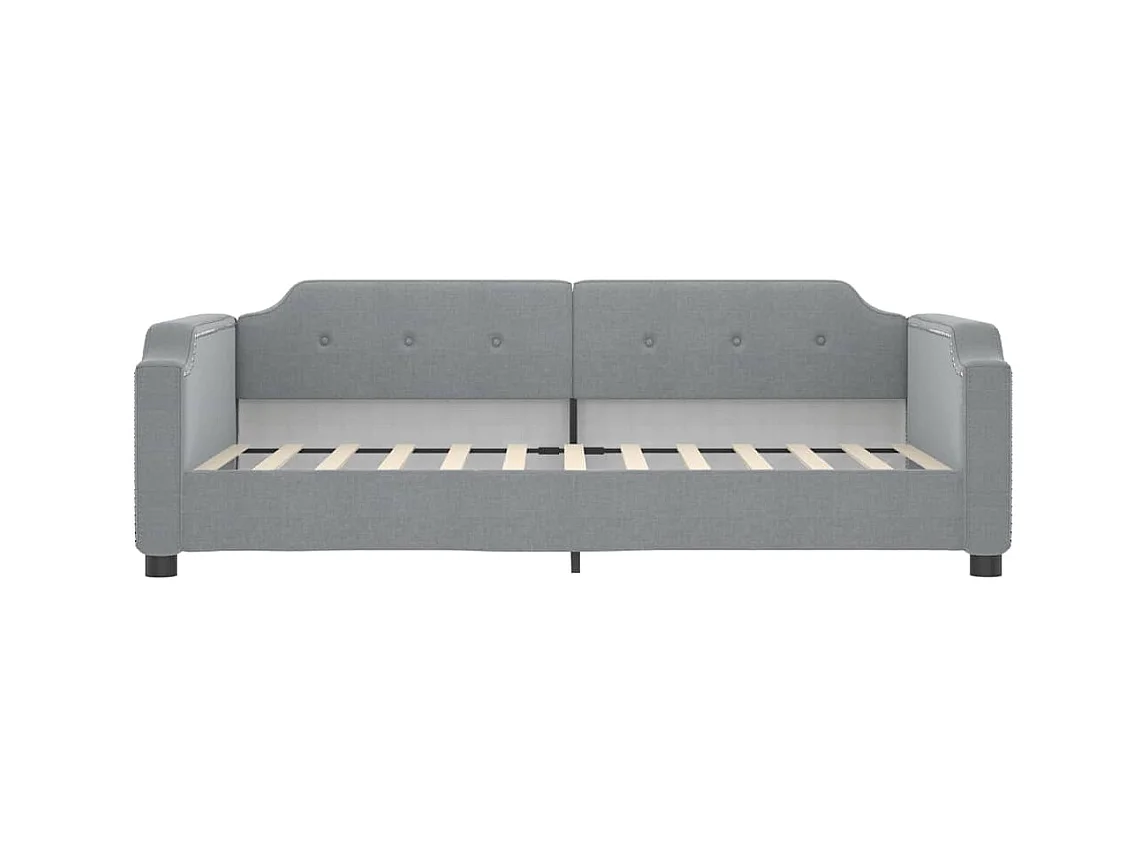 Lit de jour avec gigogne sans matelas gris clair 100x200 cm
