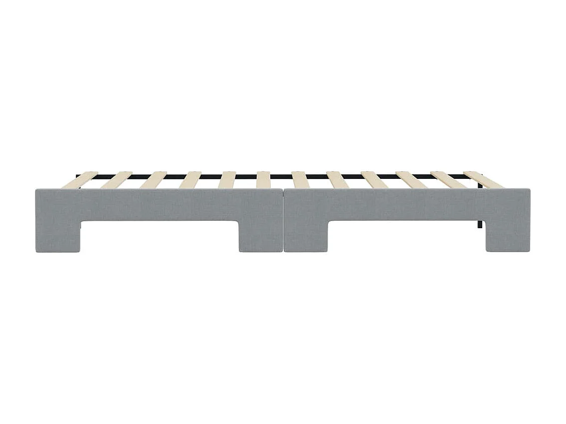 Tagesbett Ausziehbar Hellgrau 100x200 cm Stoff