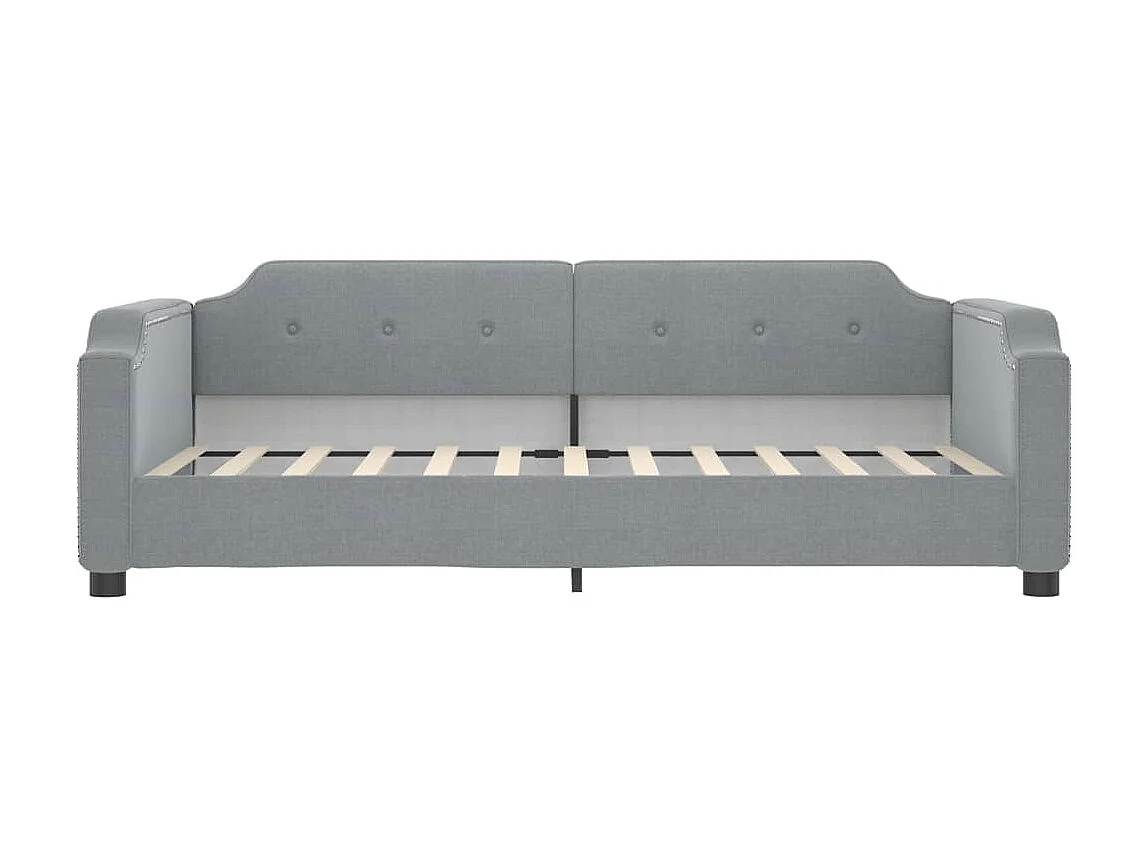 Sofá-cama com gavetão 100x200 cm tecido cinzento-claro