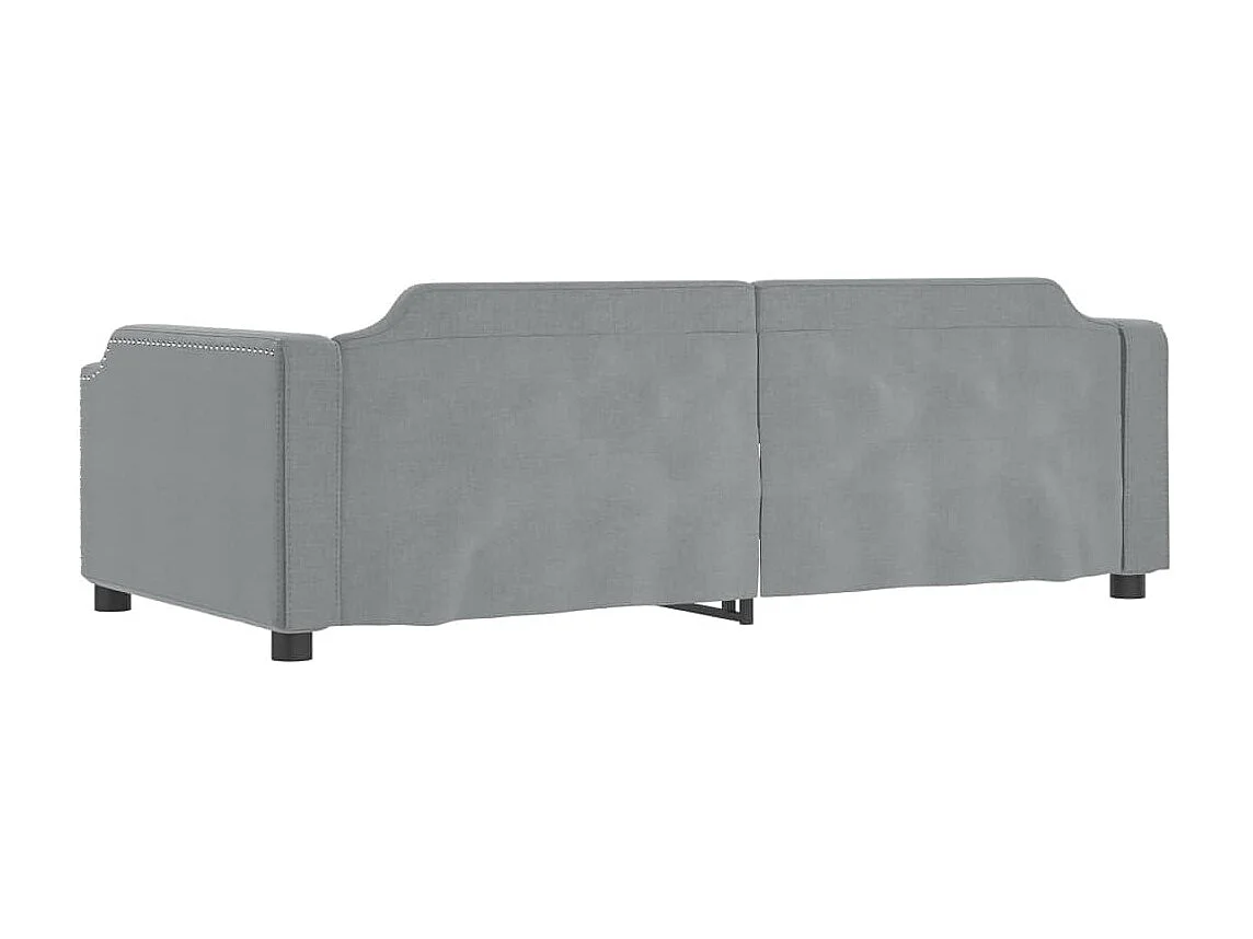 Sofá-cama com gavetão 100x200 cm tecido cinzento-claro