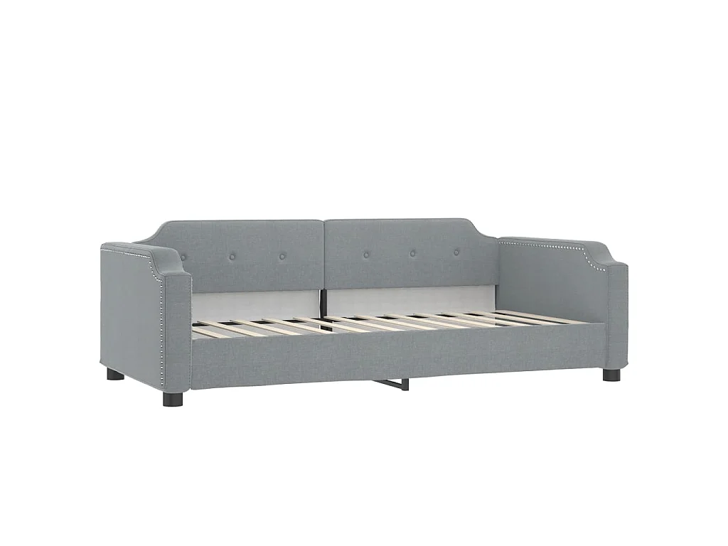 Lit de jour avec gigogne sans matelas gris clair 100x200 cm