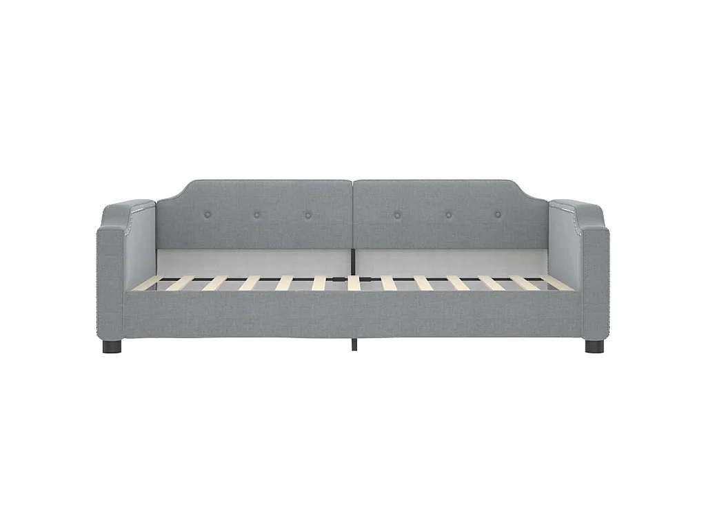 Lit de jour avec gigogne sans matelas gris clair 100x200 cm