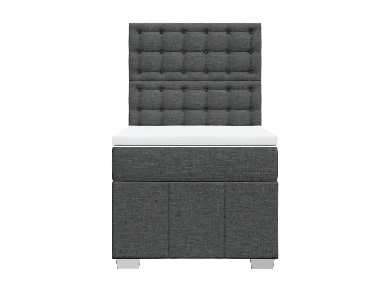 Giroletto a Molle con Materasso Grigio Scuro 90x200 cm Tessuto