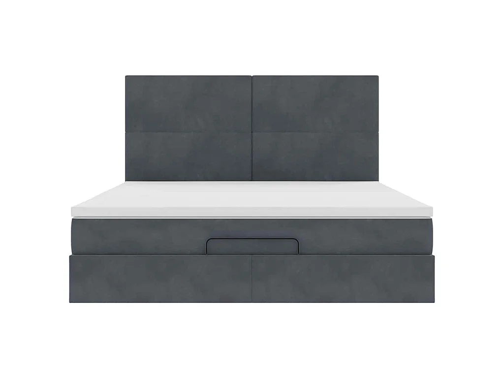 Ottoman bed met matrassen 160x200cm fluweel donkergrijs