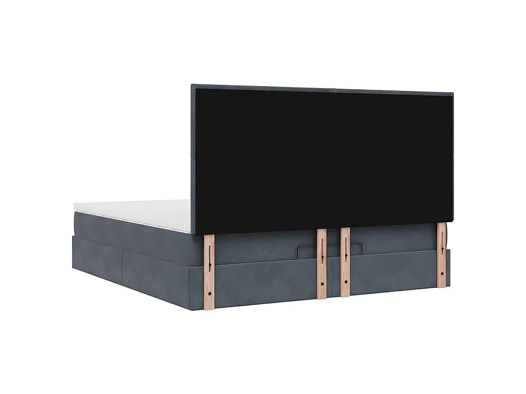 Ottoman bed met matrassen 160x200cm fluweel donkergrijs