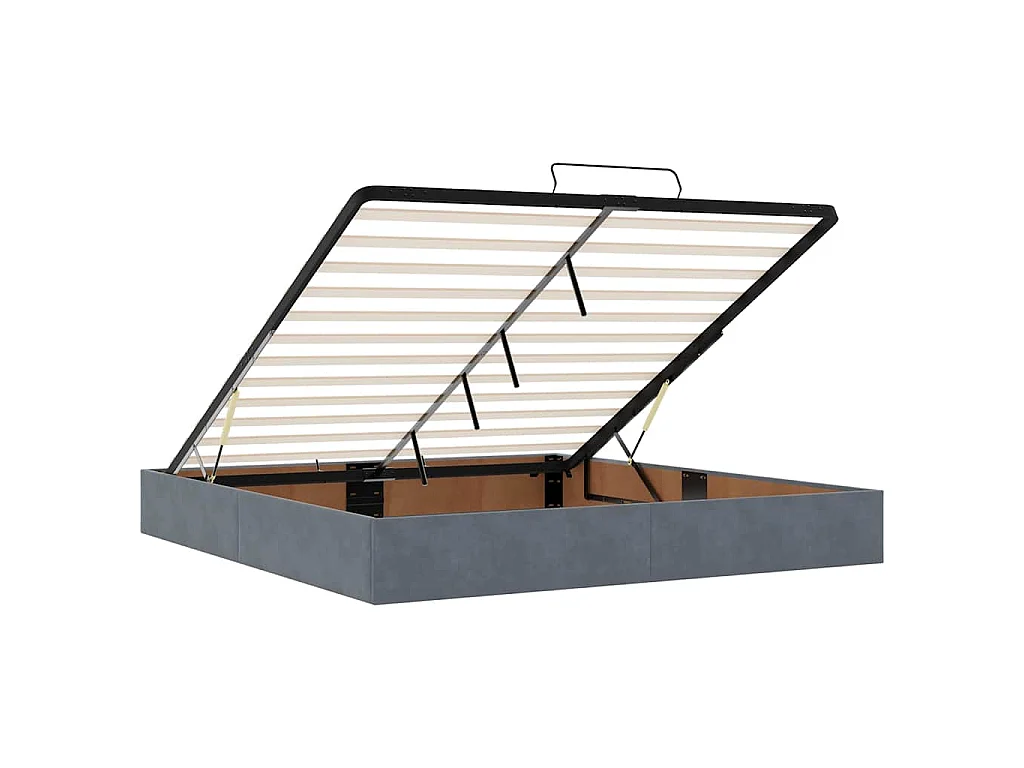 Ottoman bed met matrassen 160x200cm fluweel donkergrijs