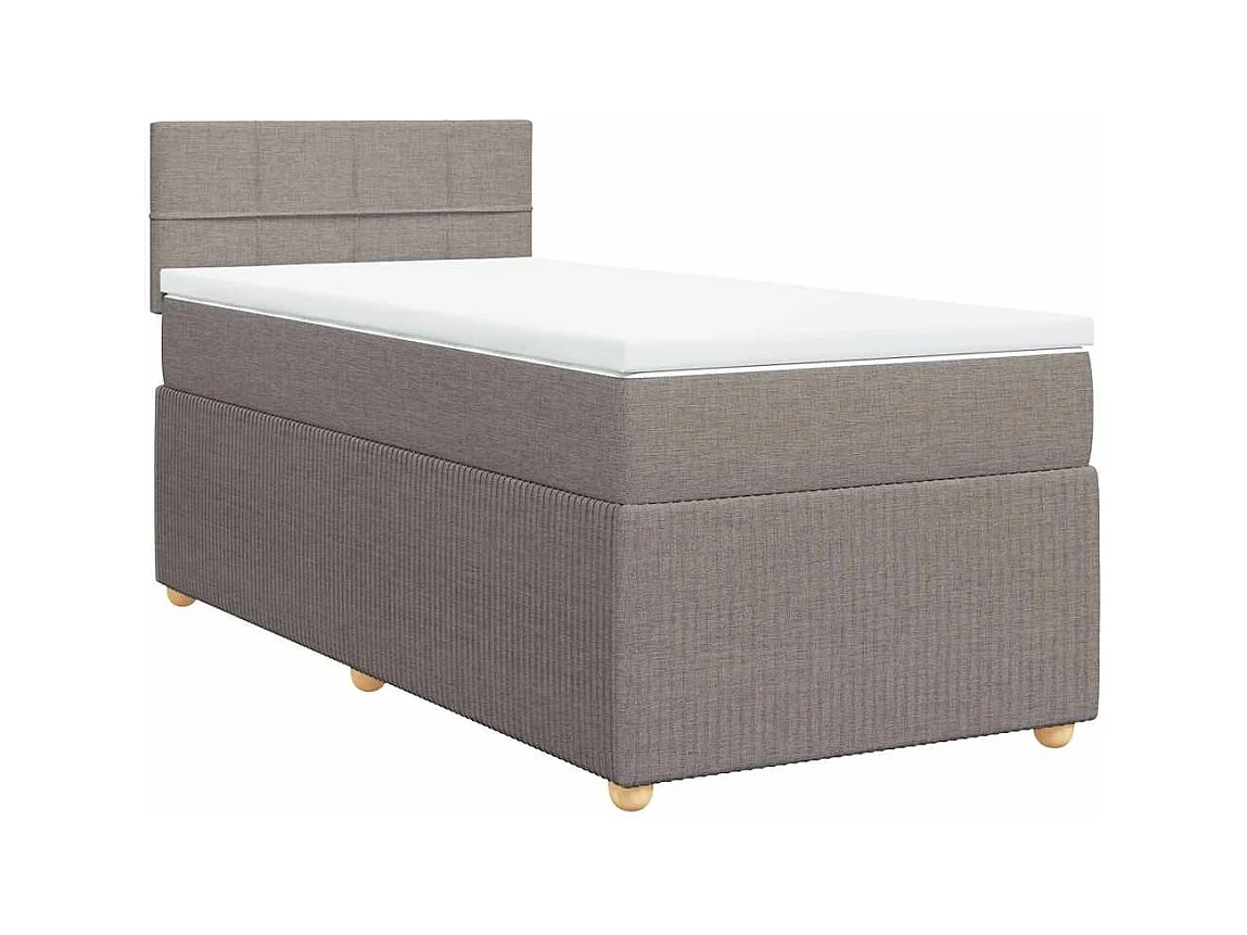 Sommier à lattes de lit avec matelas Taupe 90x190 cm Tissu