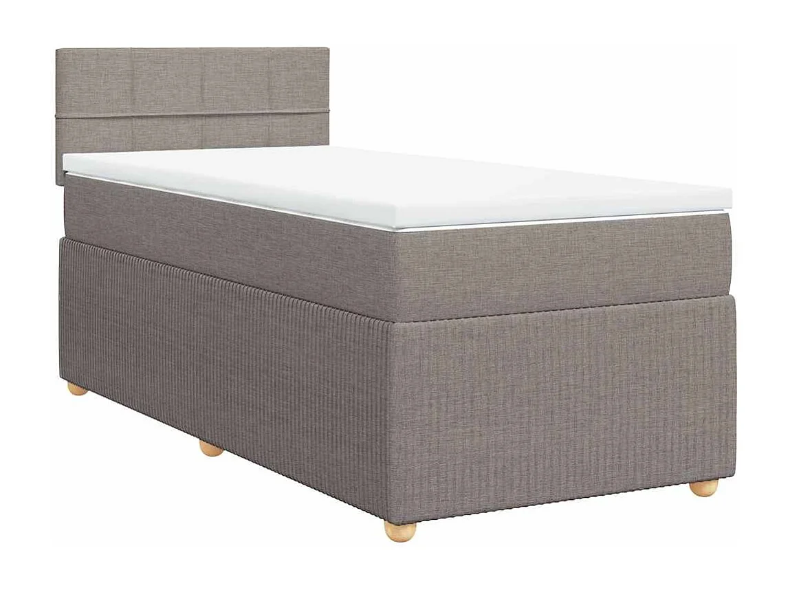 Boxspringbett mit Matratze Taupe 90x190 cm Stoff