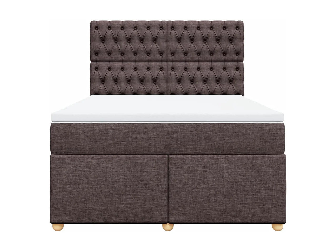 Giroletto a Molle con Materasso Marrone Scuro 160x200cm Tessuto
