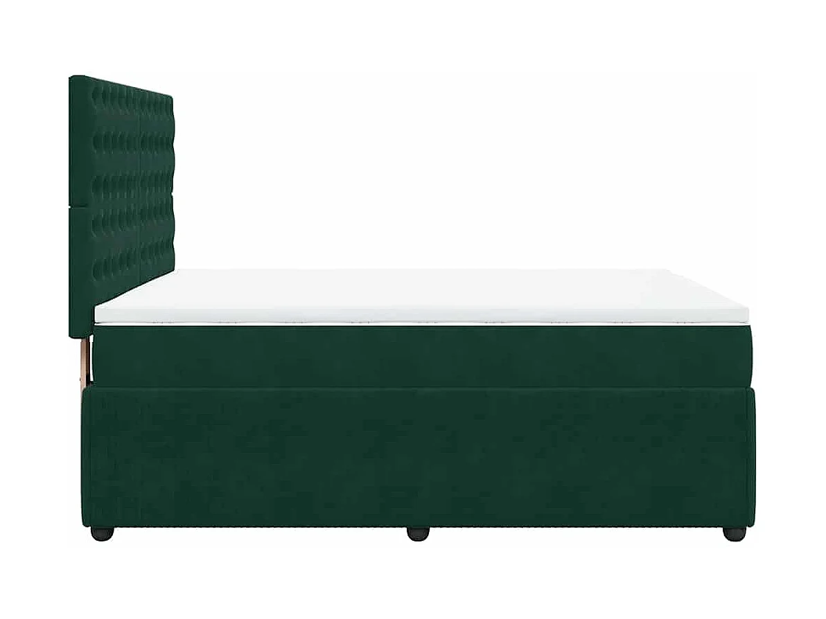 Sommier à lattes de lit et matelas Vert foncé 140x200cm Velours