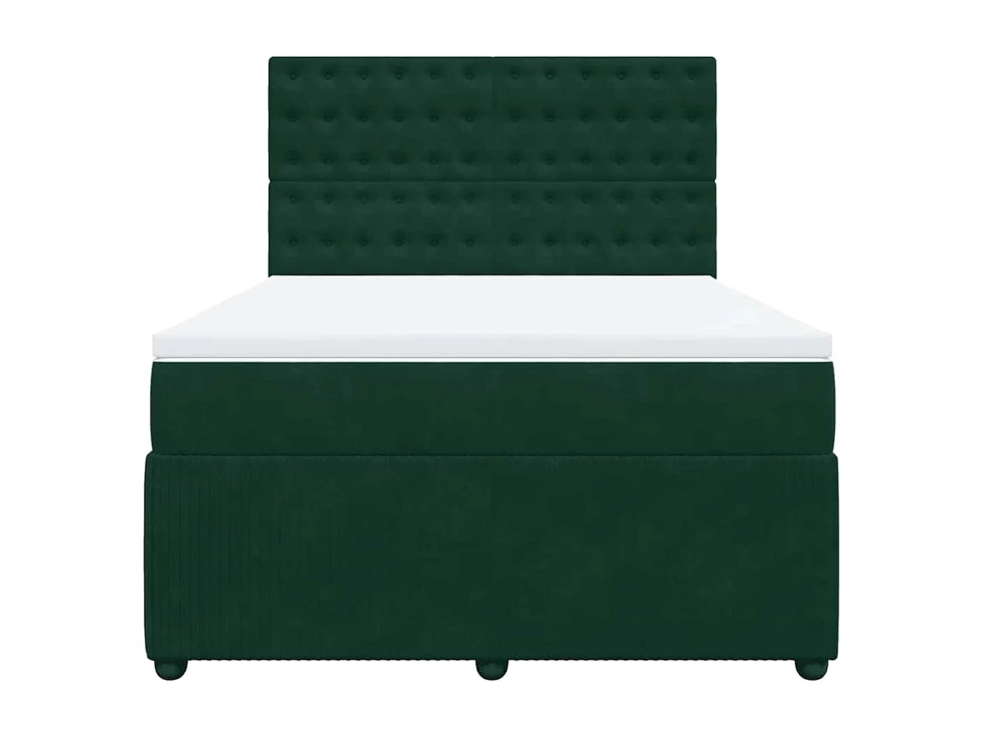 Sommier à lattes de lit et matelas Vert foncé 140x200cm Velours