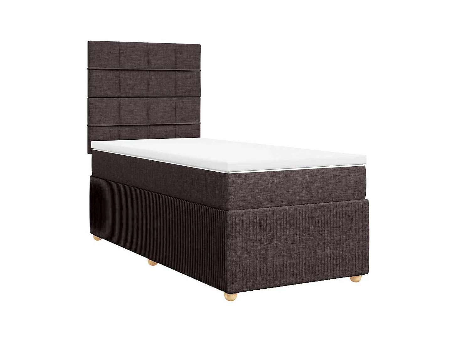 Sommier à lattes de lit avec matelas Marron foncé 90x200 cm