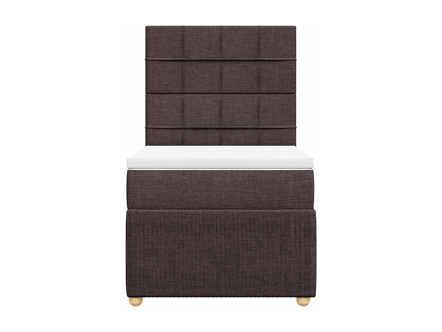 Boxspring met matras stof donkerbruin 90x200 cm