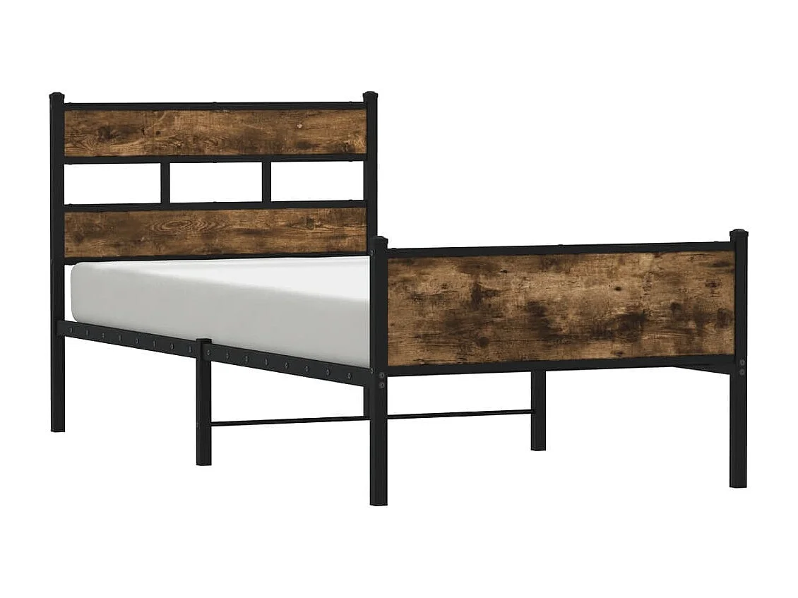 Cadre de lit sans matelas chêne fumé 100x200 cm bois ingénierie
