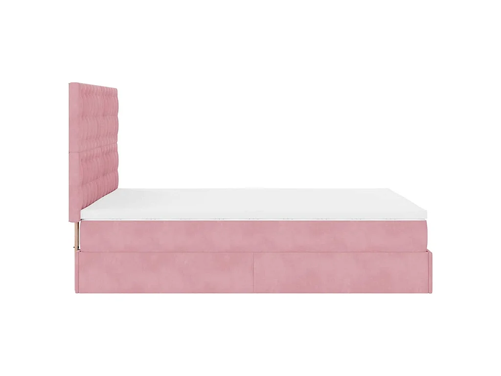 Ottoman bed met matrassen en LED's 140x200cm fluweel roze