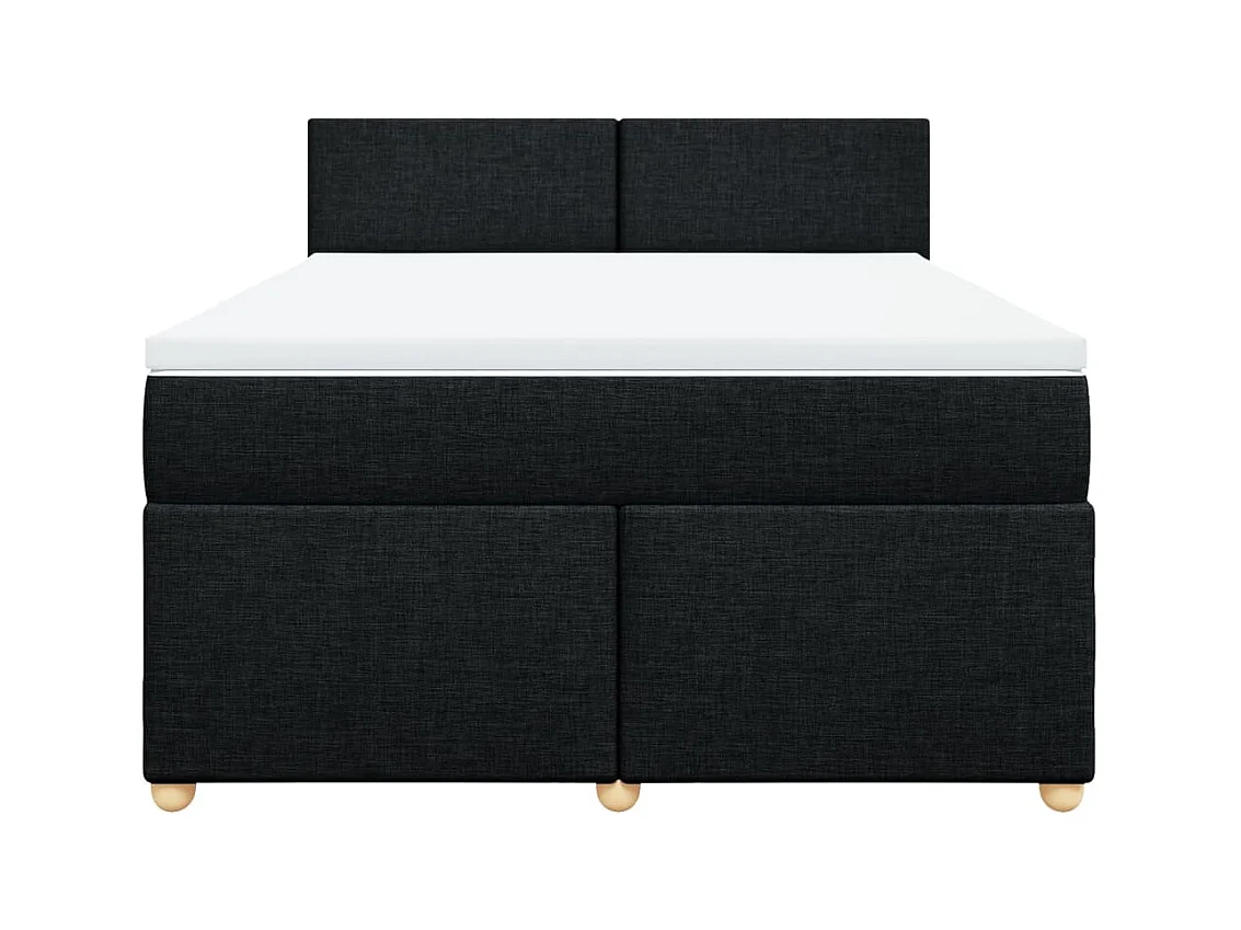 Sommier à lattes de lit avec matelas Noir 140x190 cm Tissu