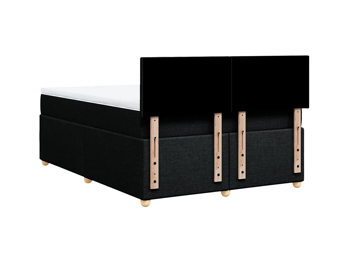 Sommier à lattes de lit avec matelas Noir 140x190 cm Tissu