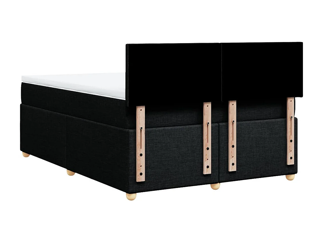 Boxspring met matras stof zwart 140x190 cm