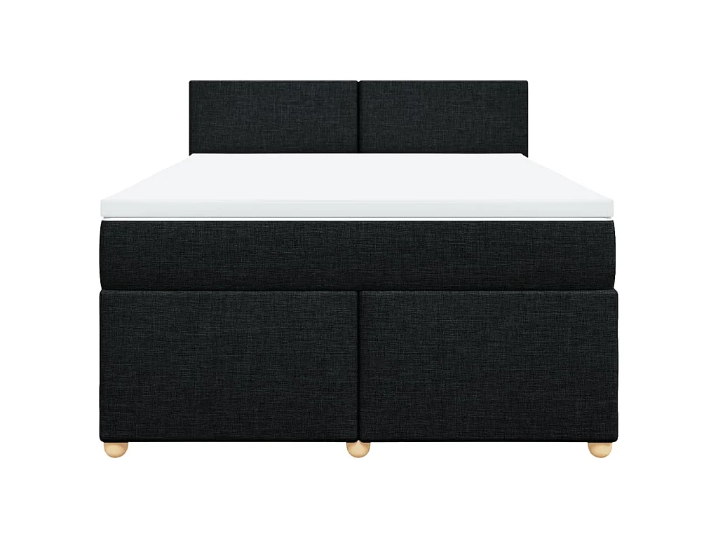 Sommier à lattes de lit avec matelas Noir 140x190 cm Tissu