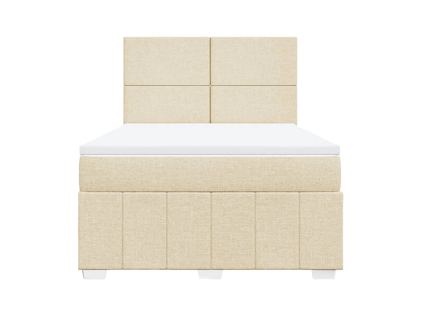 Sommier à lattes de lit avec matelas Crème 140x200 cm Tissu