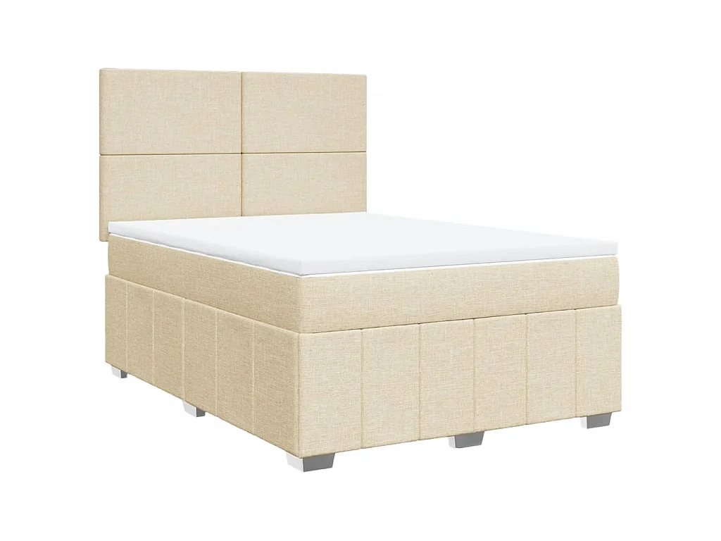 Cama com molas/colchão 140x200 cm tecido cor creme