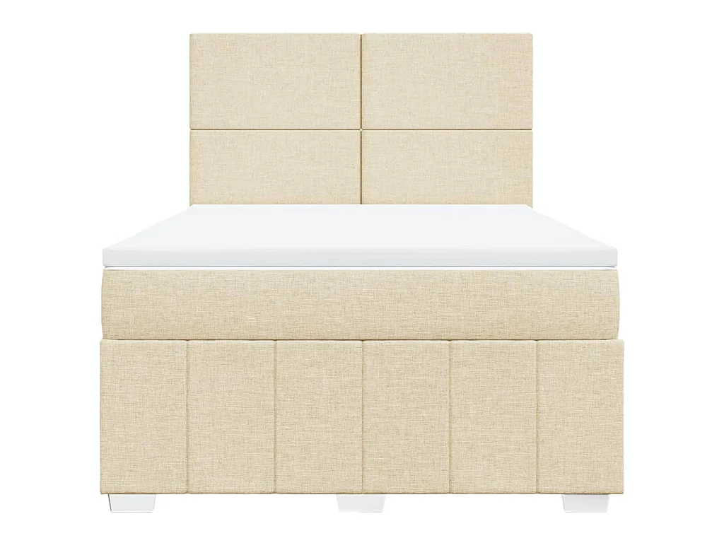 Cama com molas/colchão 140x200 cm tecido cor creme