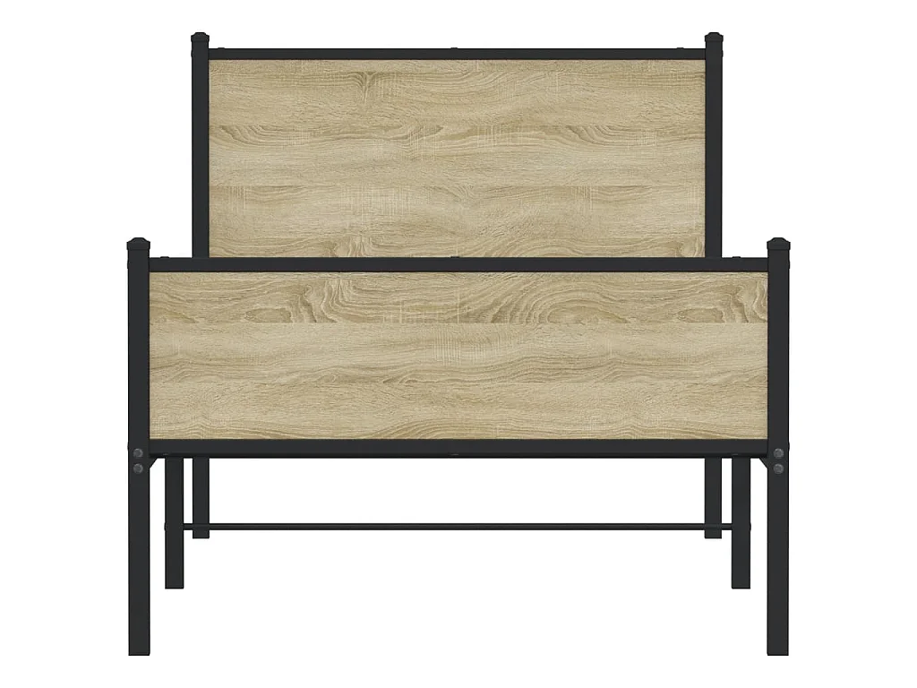 Metallbett ohne Matratze Sonoma-Eiche 100x200 cm
