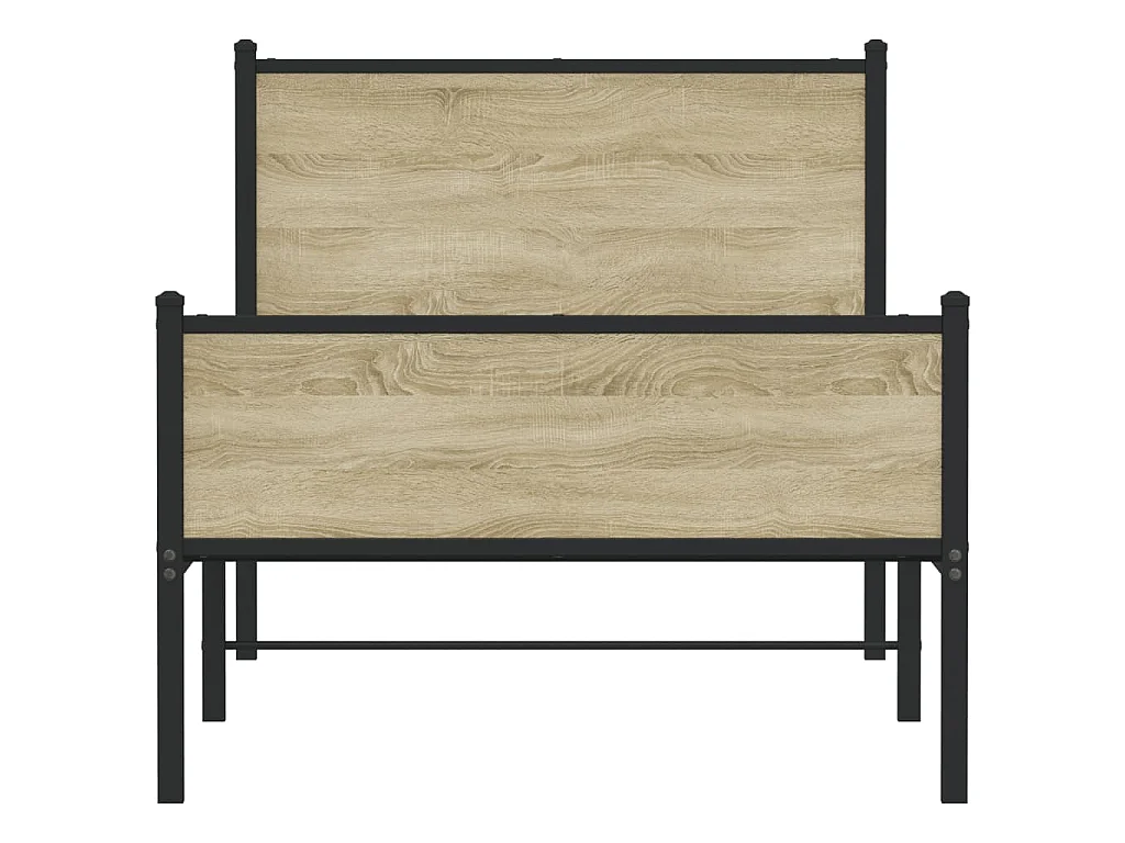 Bedframe zonder matras metaal sonoma eikenkleurig 100x200 cm
