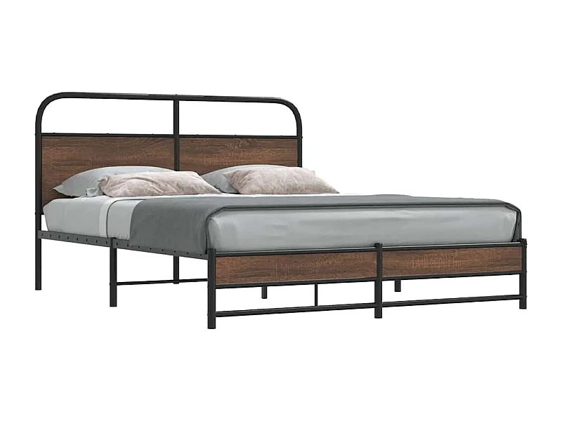 Bedframe zonder matras metaal bruin eikenkleurig 160x200 cm