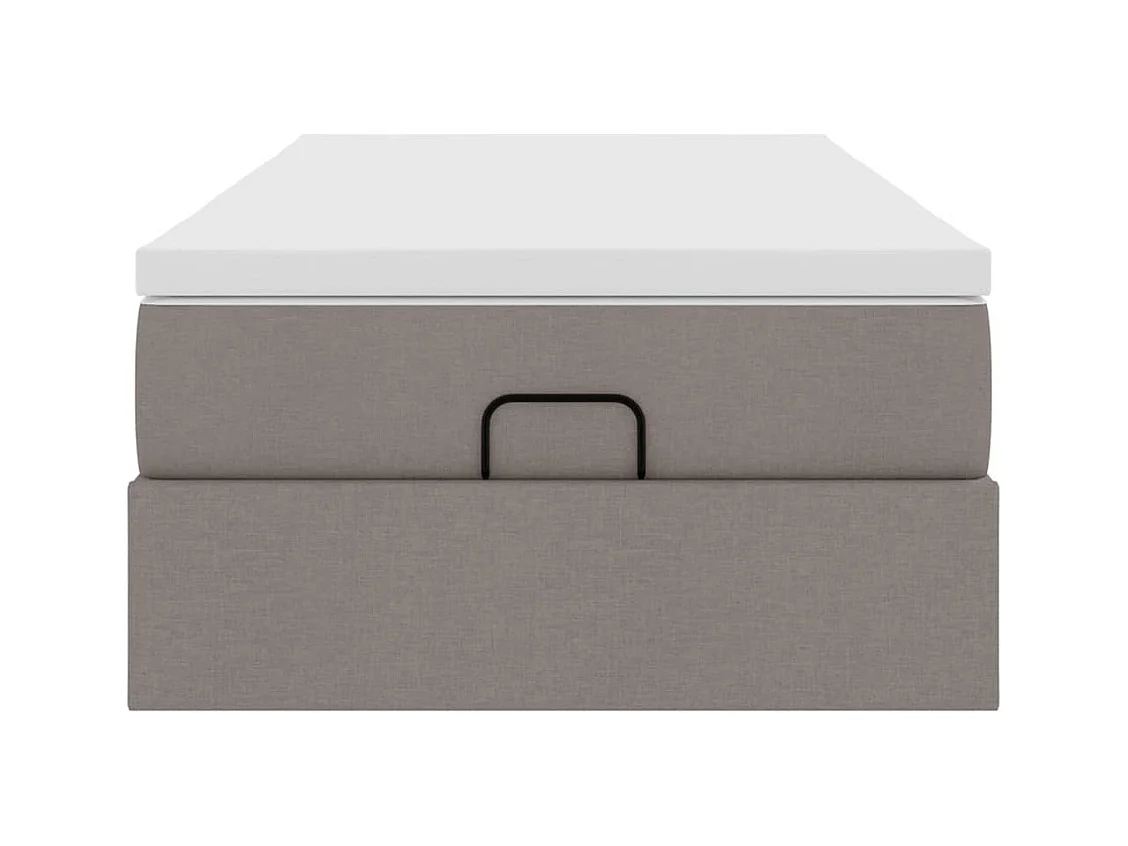 Estructura de cama otomana colchón tela gris pardo 100x200cm