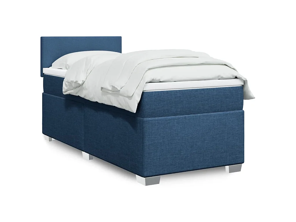 Giroletto a Molle con Materasso Blu 90x190 cm in Tessuto