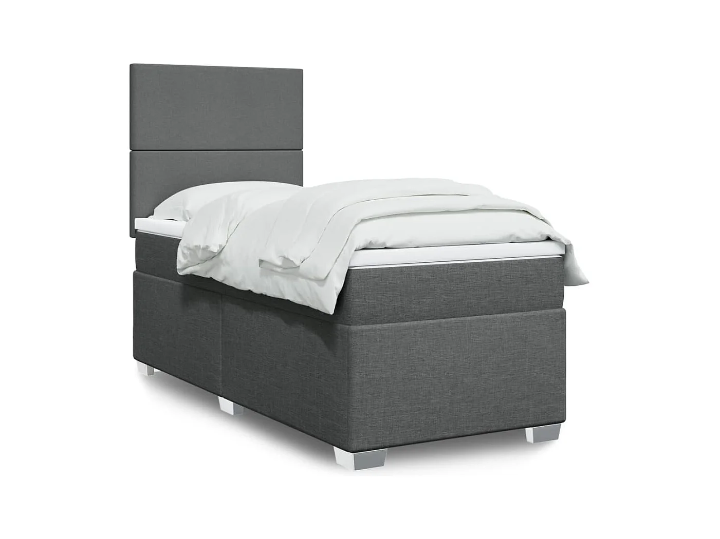 Boxspringbett mit Matratze Dunkelgrau 90x200 cm Stoff