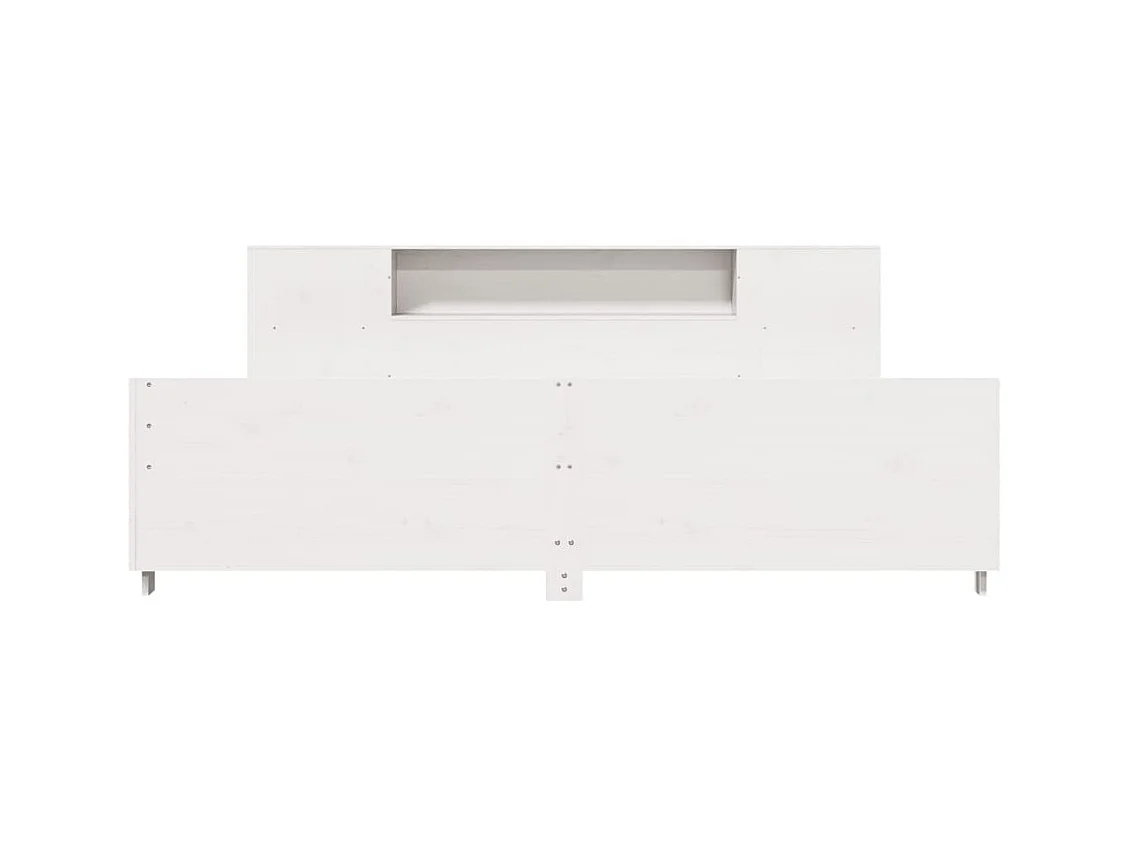 Massivholzbett ohne Matratze Weiß 180x200 cm Kiefernholz