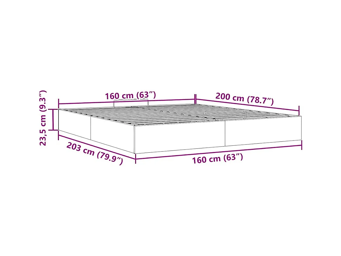 Ottoman bedframe zonder matras 160x200 cm fluweel lichtgrijs